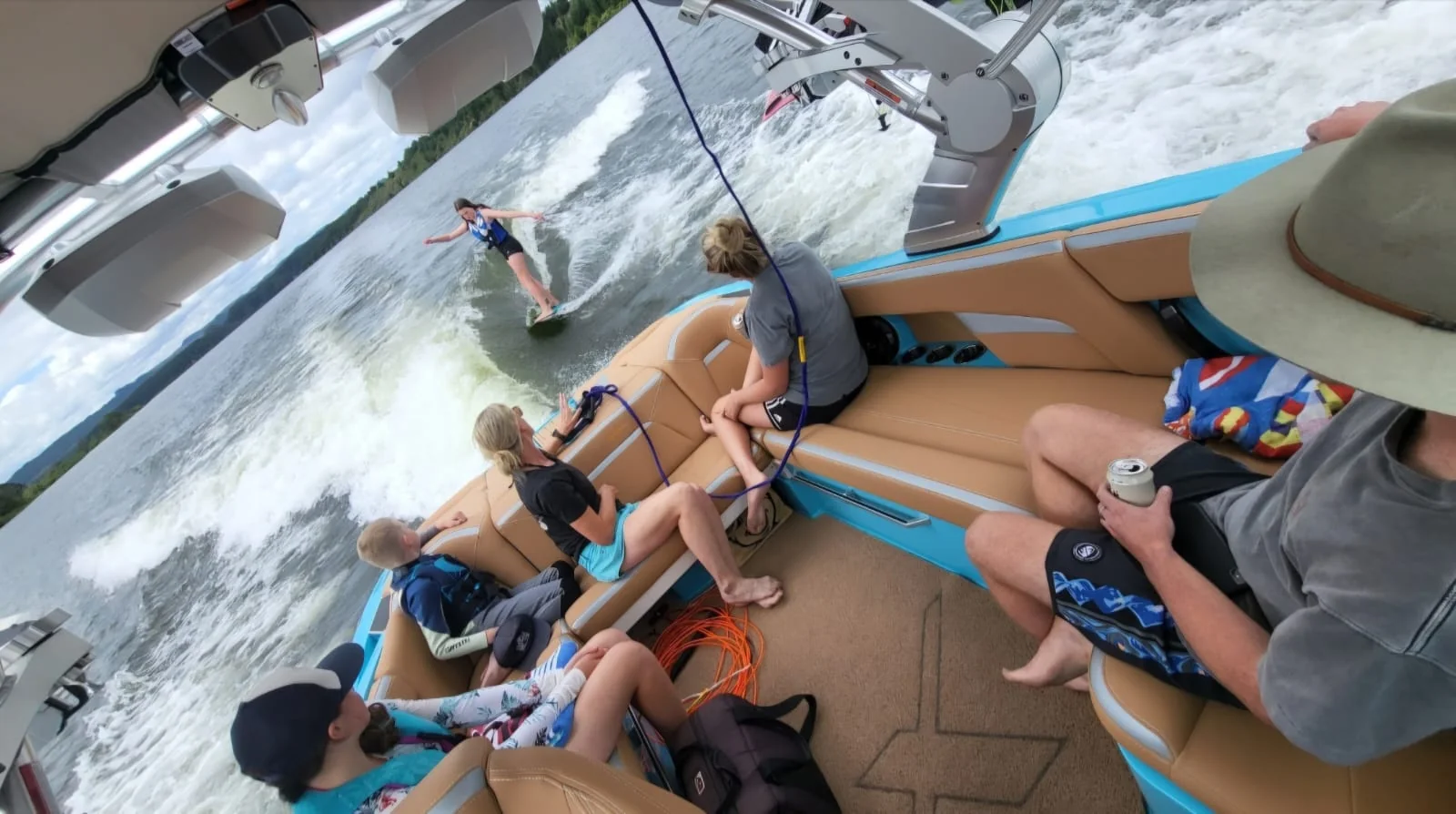 Watersports and boat on Lake Maraetai